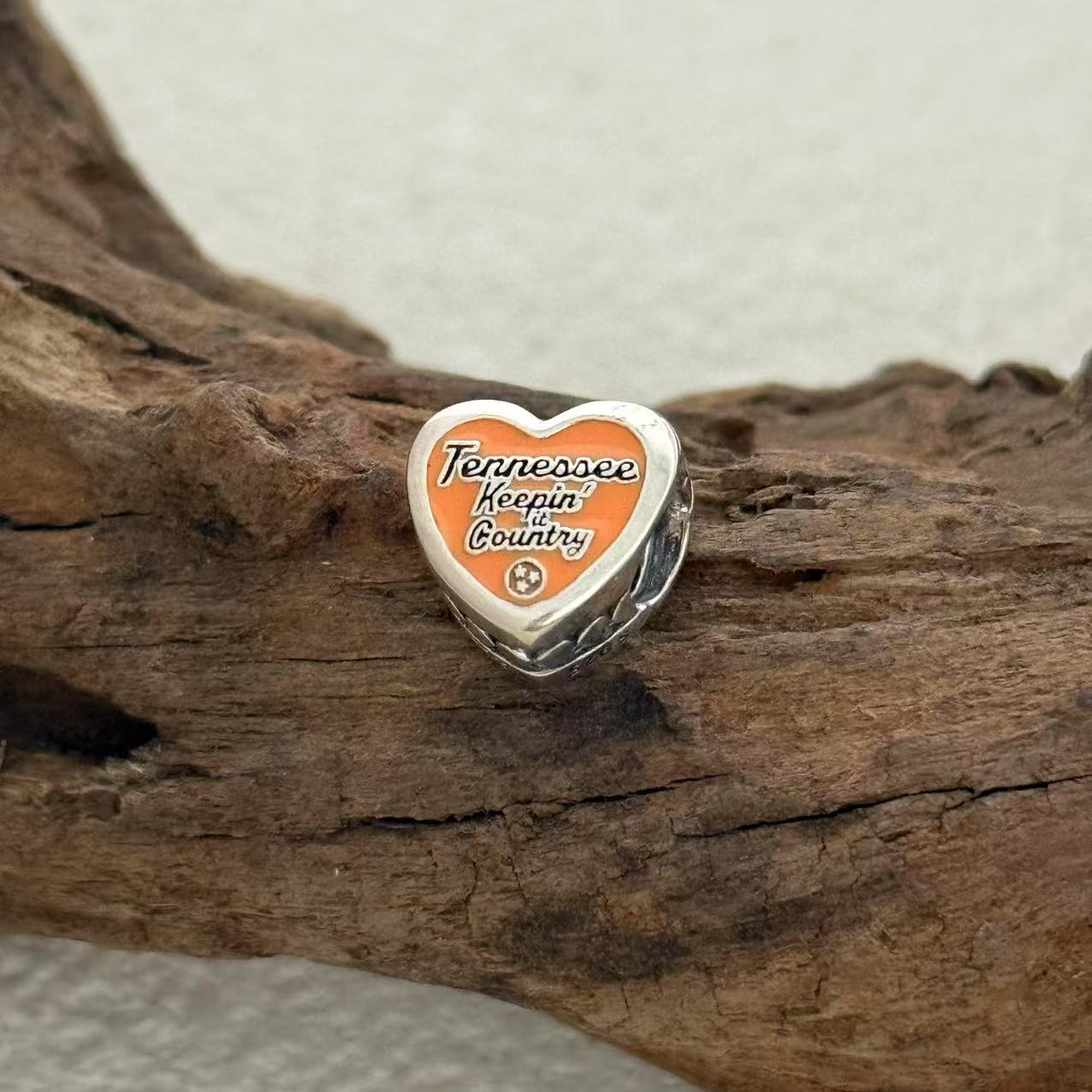Tennessee Country Exclusive Heart Bead Charm for Pandora Bracelet