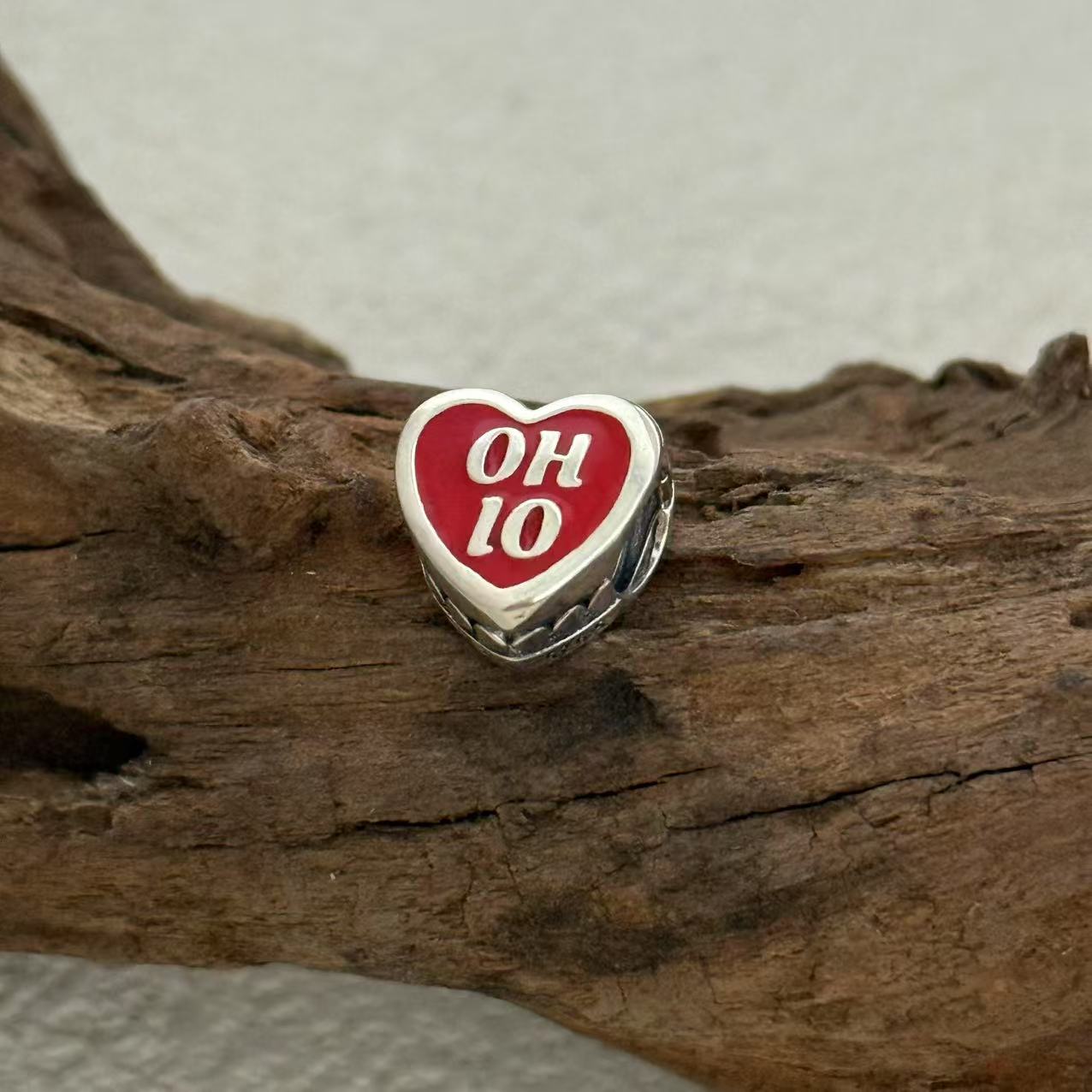 Ohio Bridge Exclusive Heart Bead Charm for Pandora Bracelet
