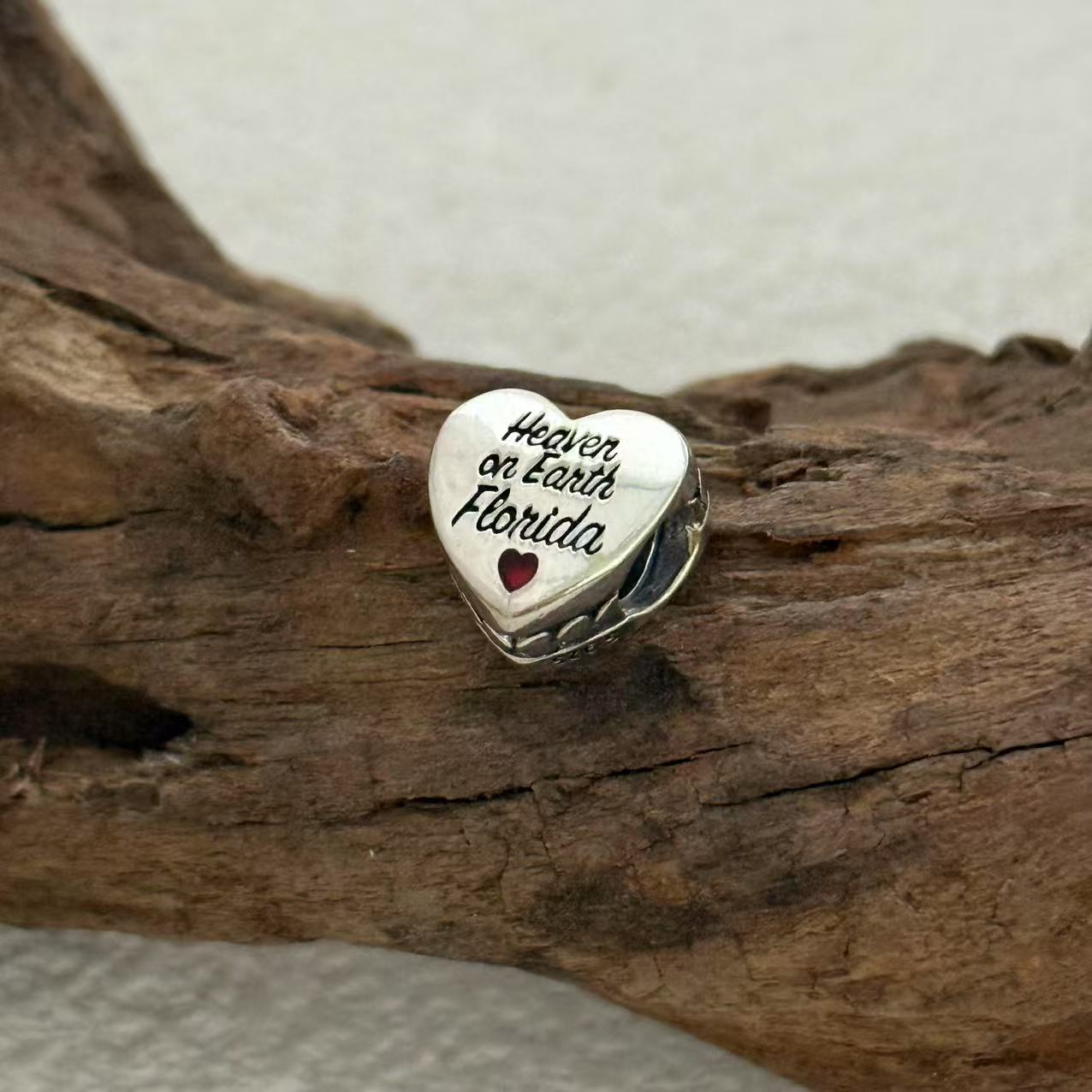 Florida Heaven Exclusive Heart Bead Charm for Pandora Bracelet