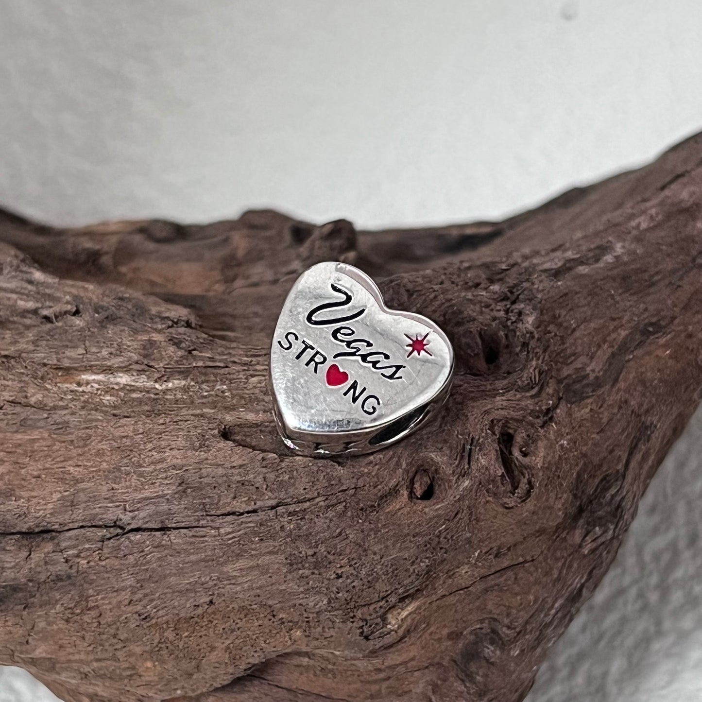 Las Vegas Strong First Responder Exclusive Heart Bead Charm for Pandora Bracelet