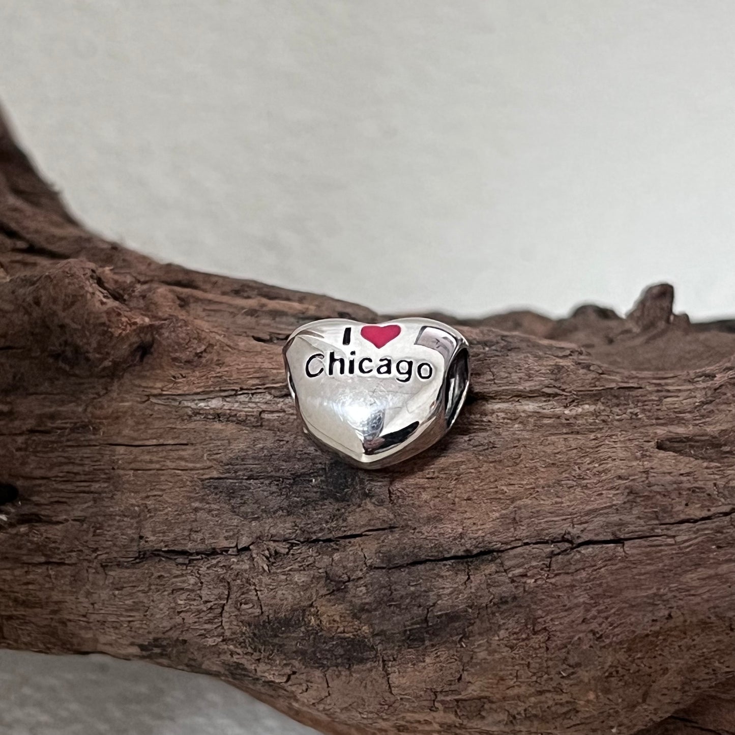 I Love Chicago Exclusive Heart Bead Charm for Pandora Bracelet