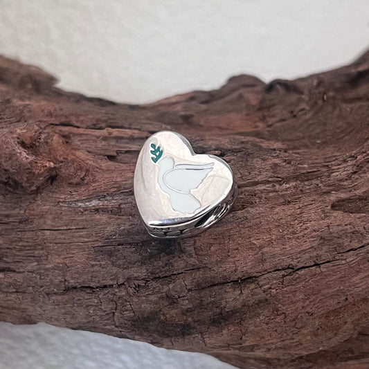 Dove of Hop Exclusive Heart Bead Charm for Pandora Bracelet