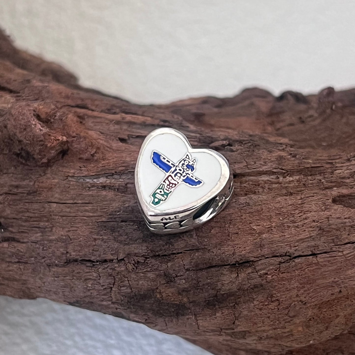 Alaska Totem Exclusive Heart Bead Charm for Pandora Bracelet