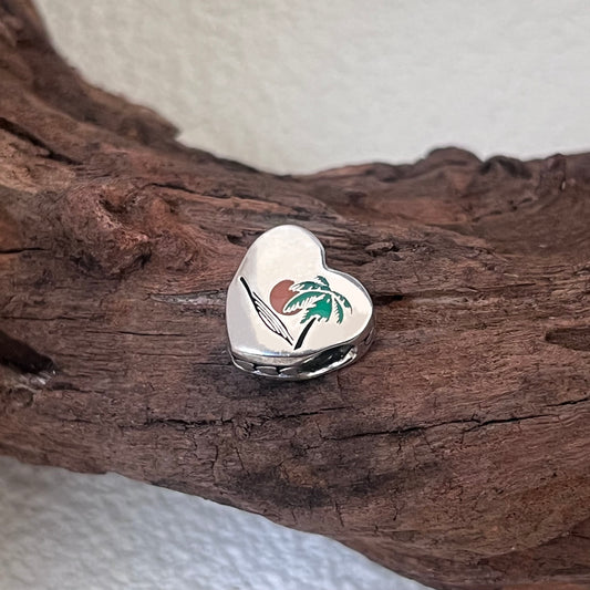 Spain Beach Exclusive Heart Bead Charm for Pandora Bracelet