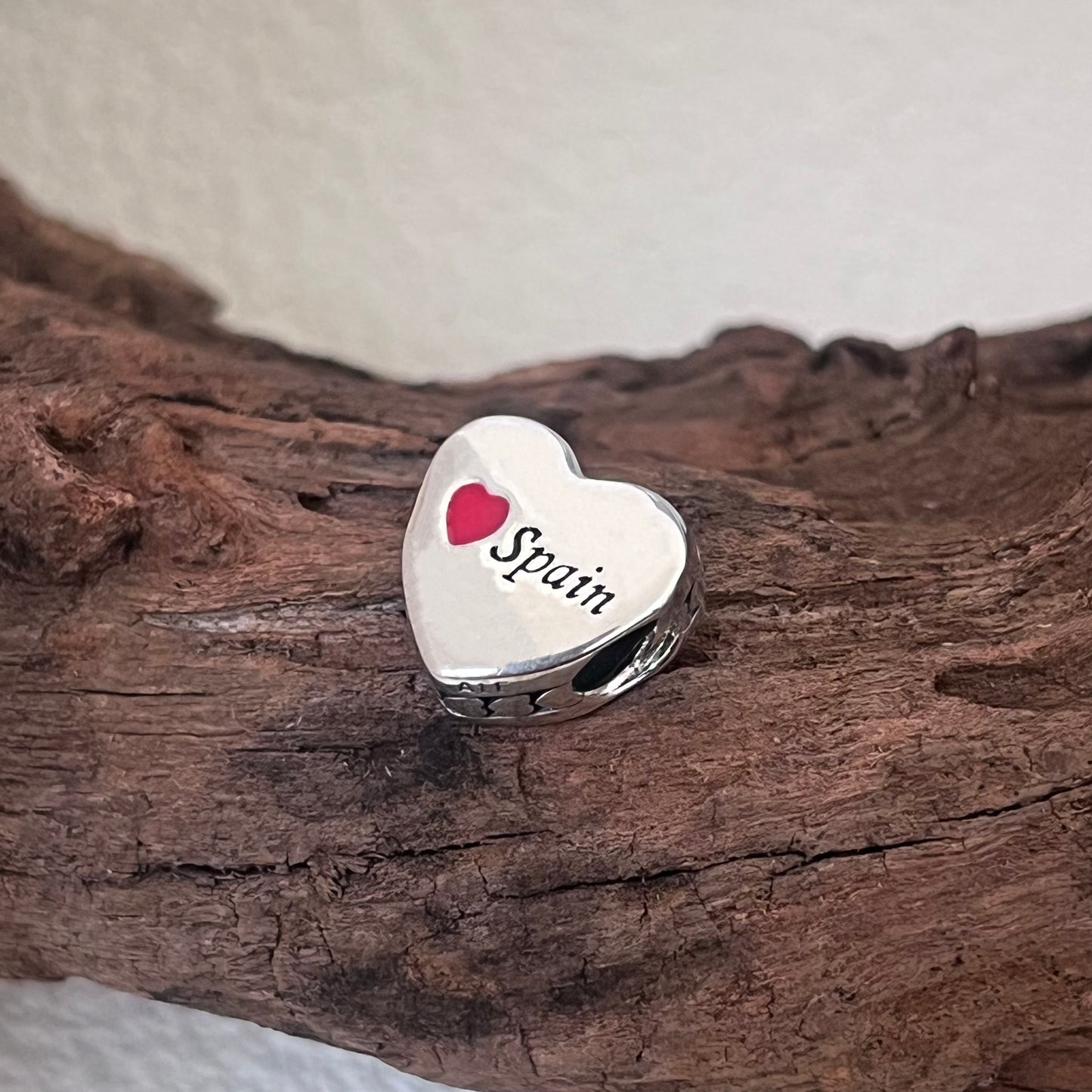 Spain Beach Exclusive Heart Bead Charm for Pandora Bracelet