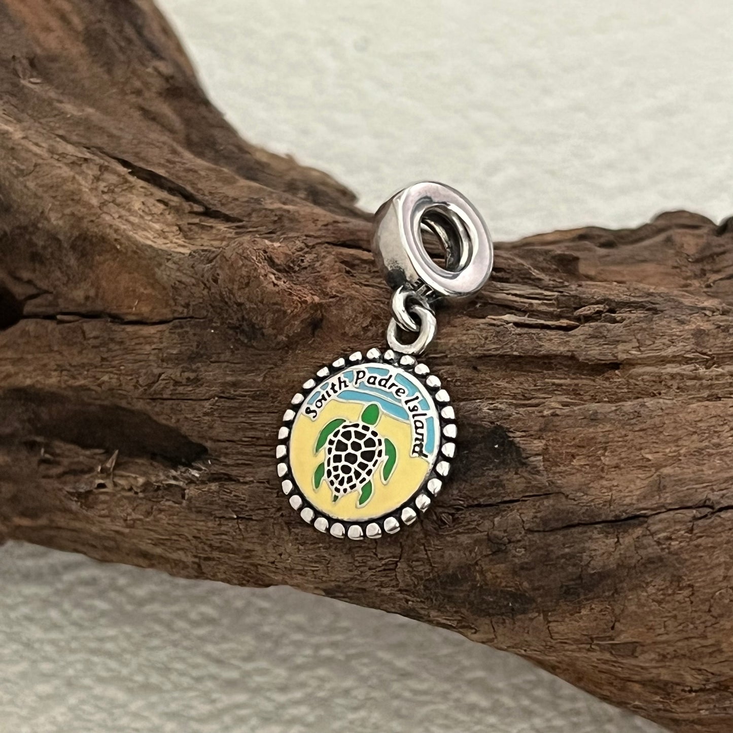 South Padre Island Beach turtle Exclusive Dangle Charm for Pandora Bracelet