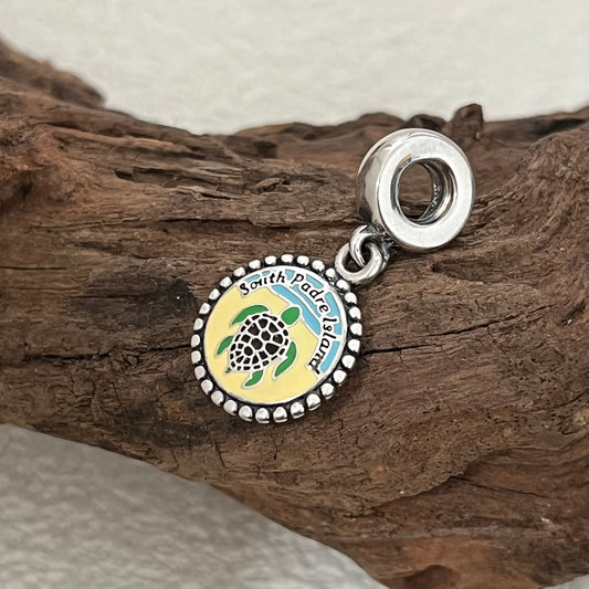 South Padre Island Beach turtle Exclusive Dangle Charm for Pandora Bracelet