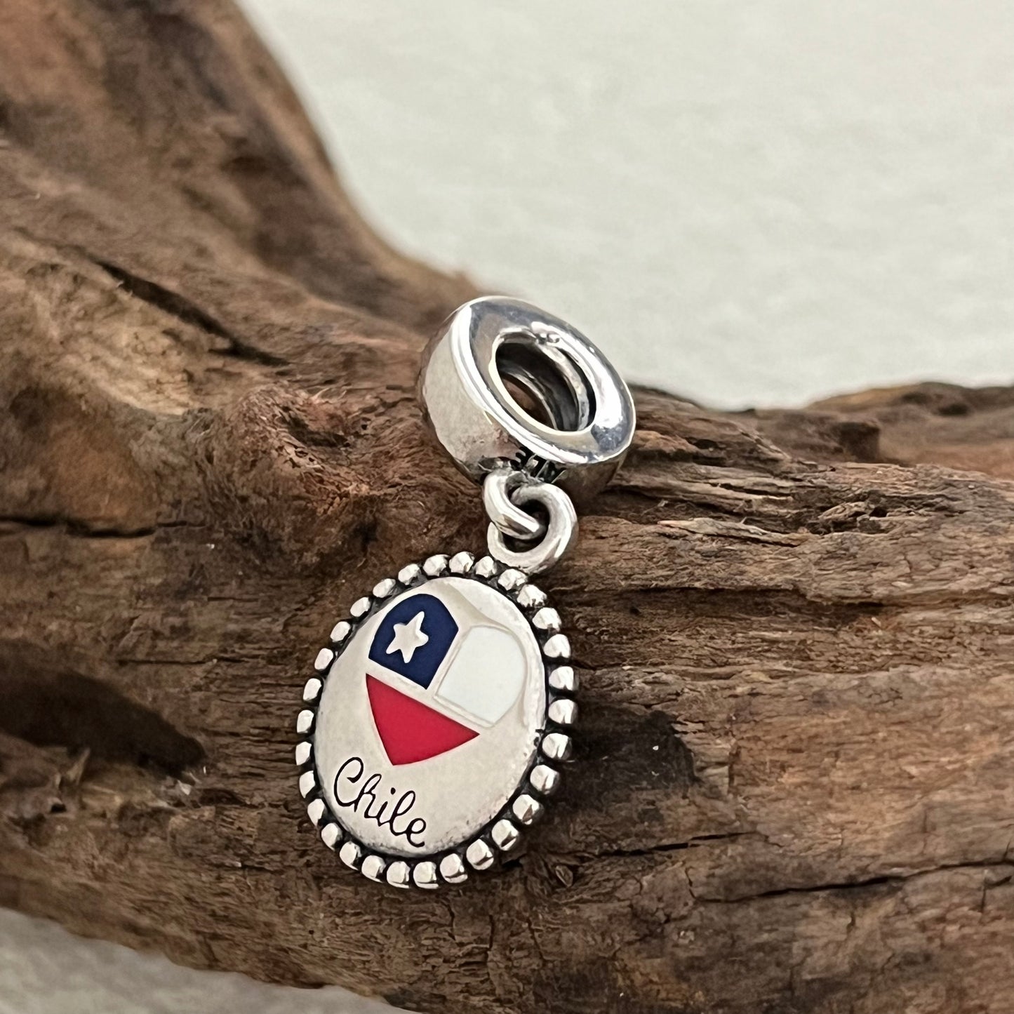 Chile Flag Exclusive Dangle Charm for Pandora Bracelet