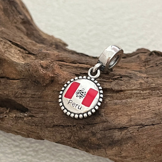 Peru flag Exclusive Dangle Charm for Pandora Bracelet