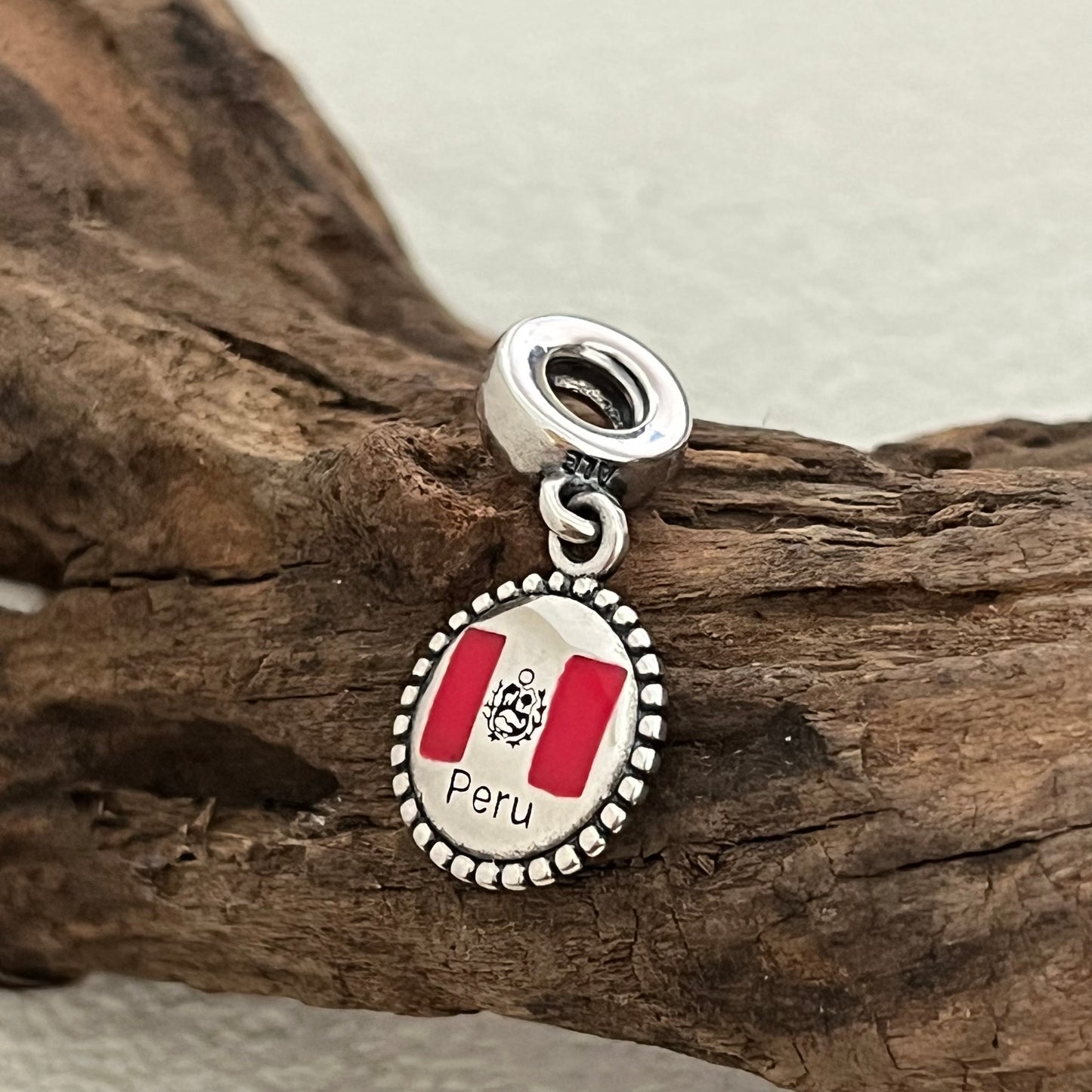 Peru flag Exclusive Dangle Charm for Pandora Bracelet