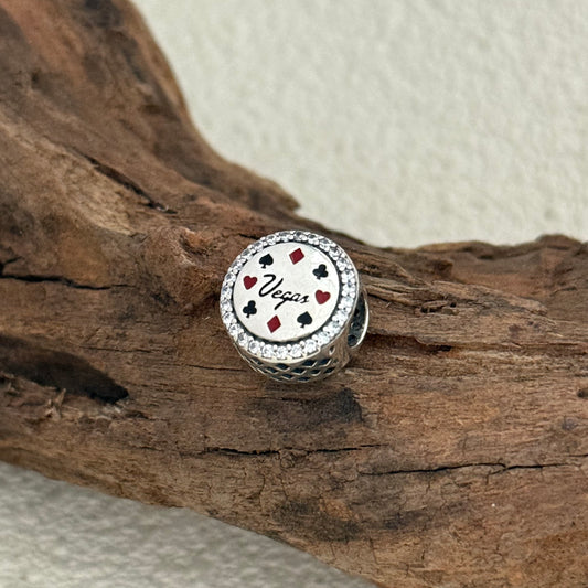 Vegas Player Exclusive Bead Charm S925 Silver for Pandora Bracelet