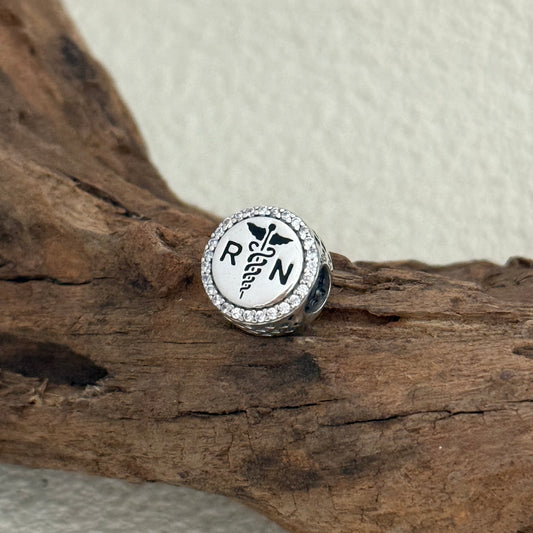 Registered Nurse RN Exclusive Bead Charm S925 Silver for Pandora Bracelet