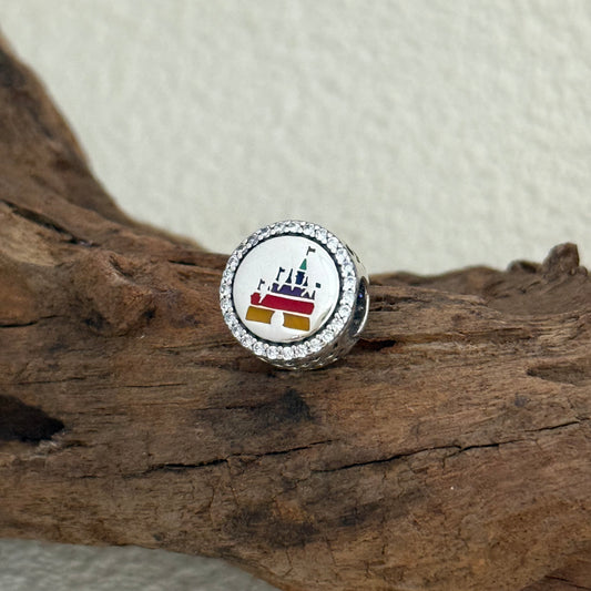 Disney Parks Castle Rainbow Exclusive Bead Charm S925 Silver for Pandora Bracelet
