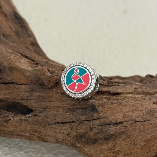 Miami Flamingo Exclusive Bead Charm S925 Silver for Pandora Bracelet