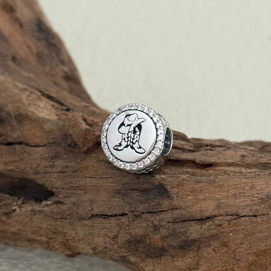 Texas cowboy Exclusive Bead Charm S925 Silver for Pandora Bracelet