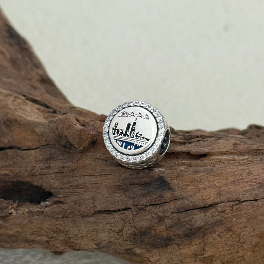 Greetings From Chicago Exclusive Bead Charm S925 Silver for Pandora Bracelet