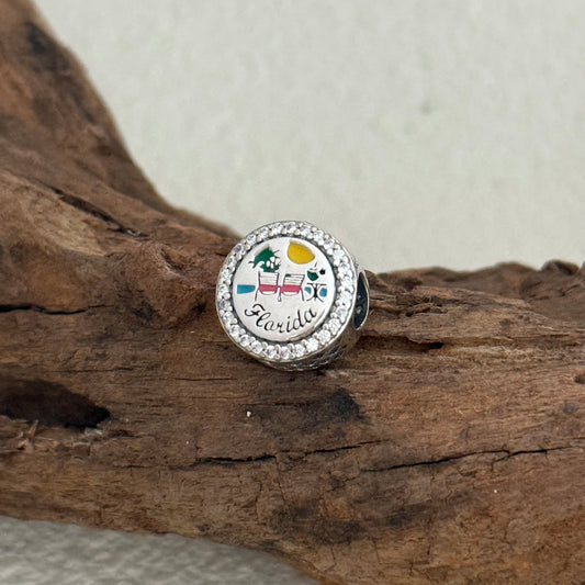 Beach flamingo florida Exclusive Bead Charm for Pandora Bracelet