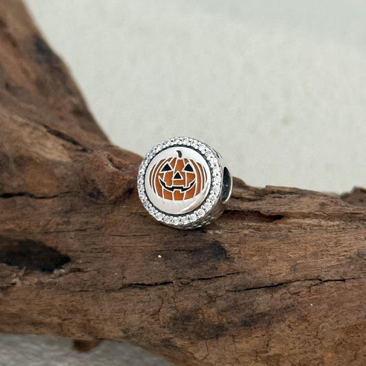 Halloween Pumpkin Jack O Lantern Exclusive Bead Charm S925 Silver for Pandora Bracelet
