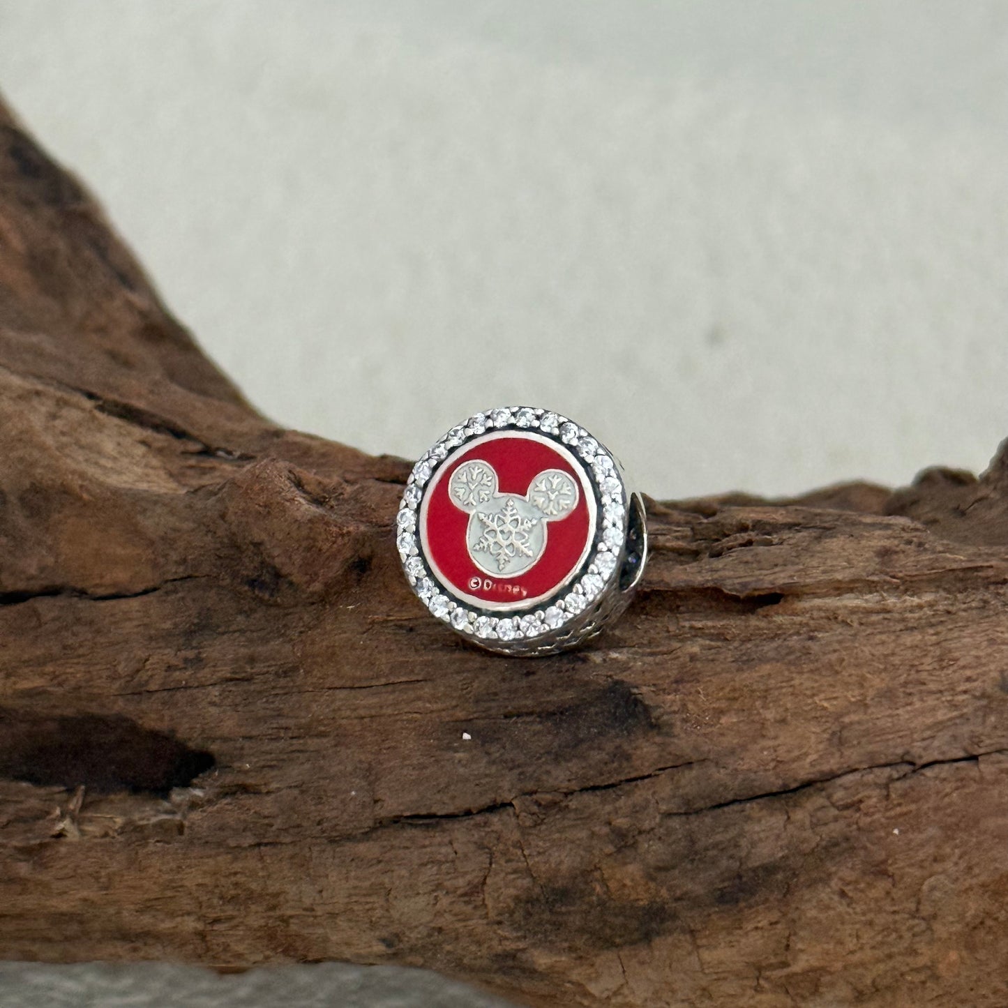 Disney Parks Holiday Christmas Happy Holly Days Mickey Exclusive Bead Charm for Pandora Bracelet