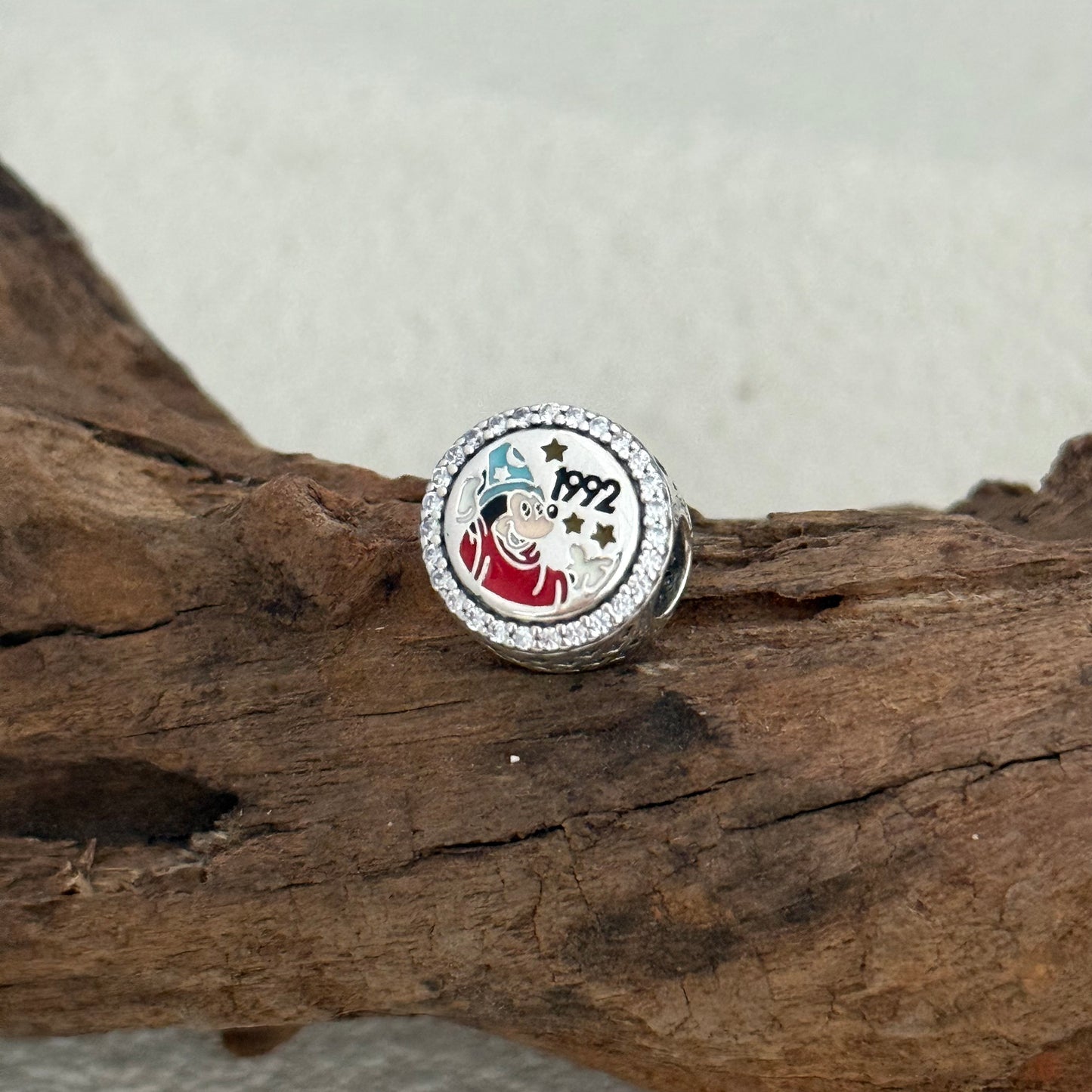1992 Disney Sorcerer Mickey Exclusive Bead Charm S925 Silver for Pandora Bracelet