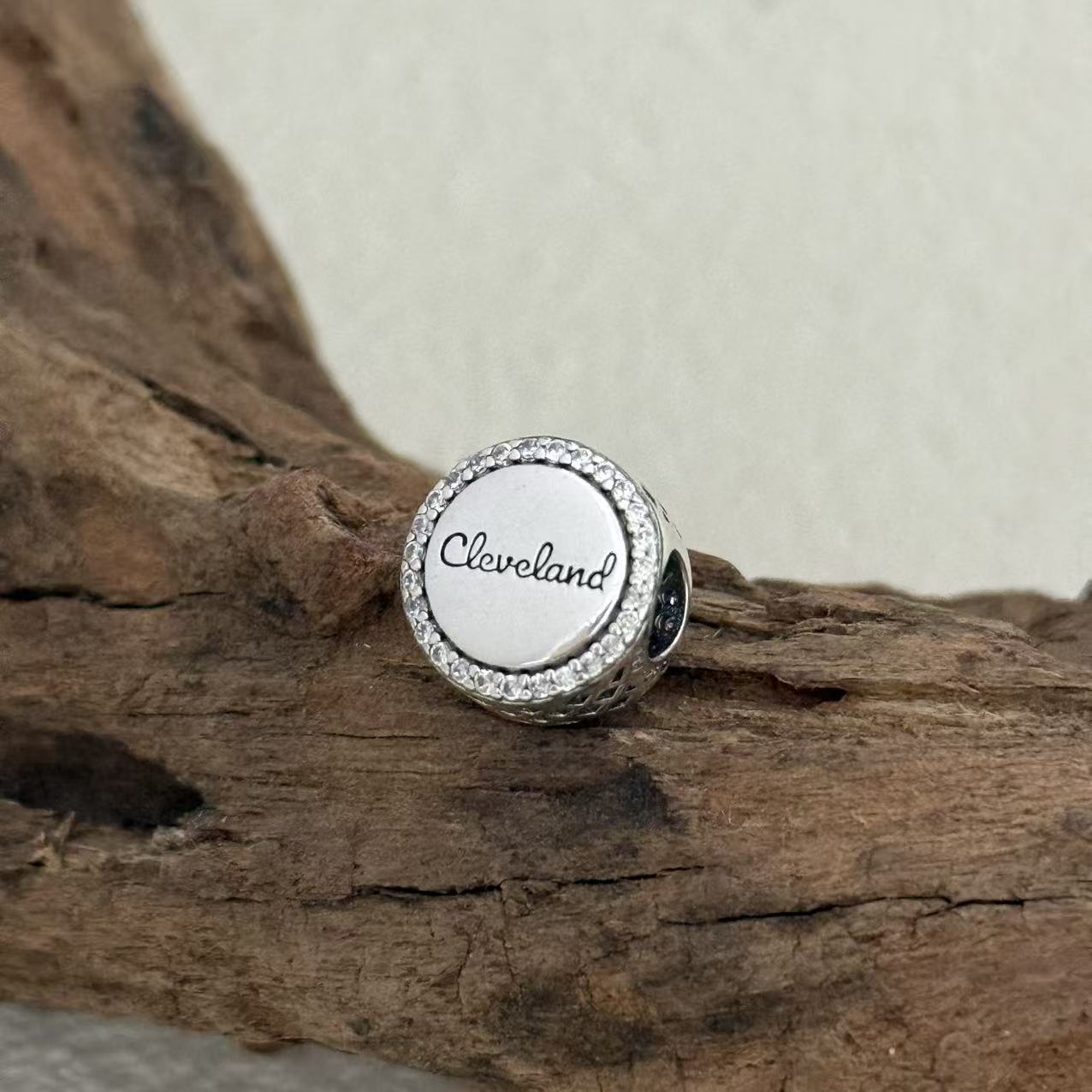 Love Cleveland Ohio Map Exclusive Bead Charm S925 Silver for Pandora Bracelet