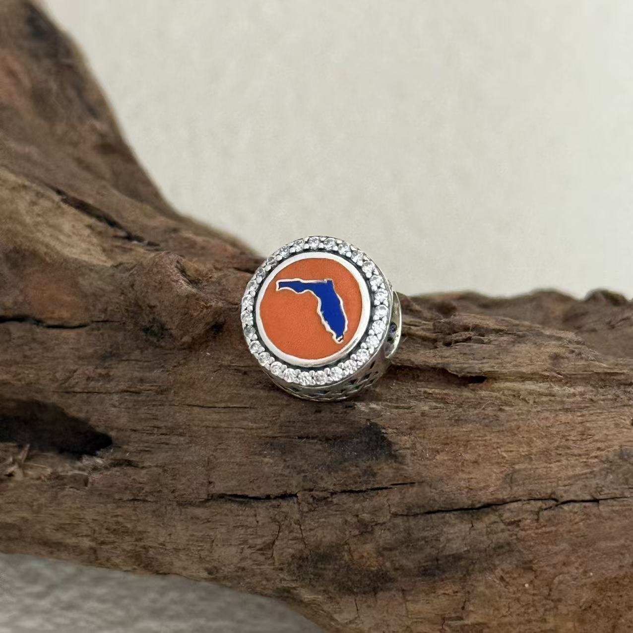 HOME Florida Map Exclusive Bead Charm S925 Silver for Pandora Bracelet