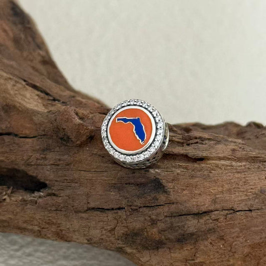 HOME Florida Map Exclusive Bead Charm S925 Silver for Pandora Bracelet