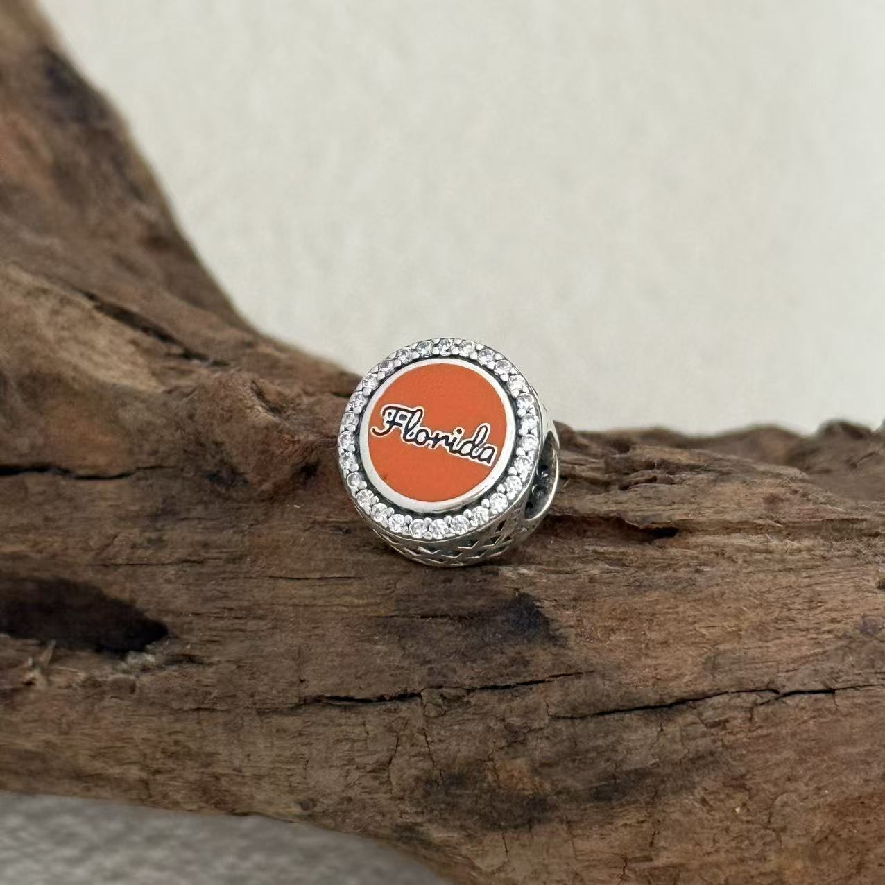 HOME Florida Map Exclusive Bead Charm S925 Silver for Pandora Bracelet
