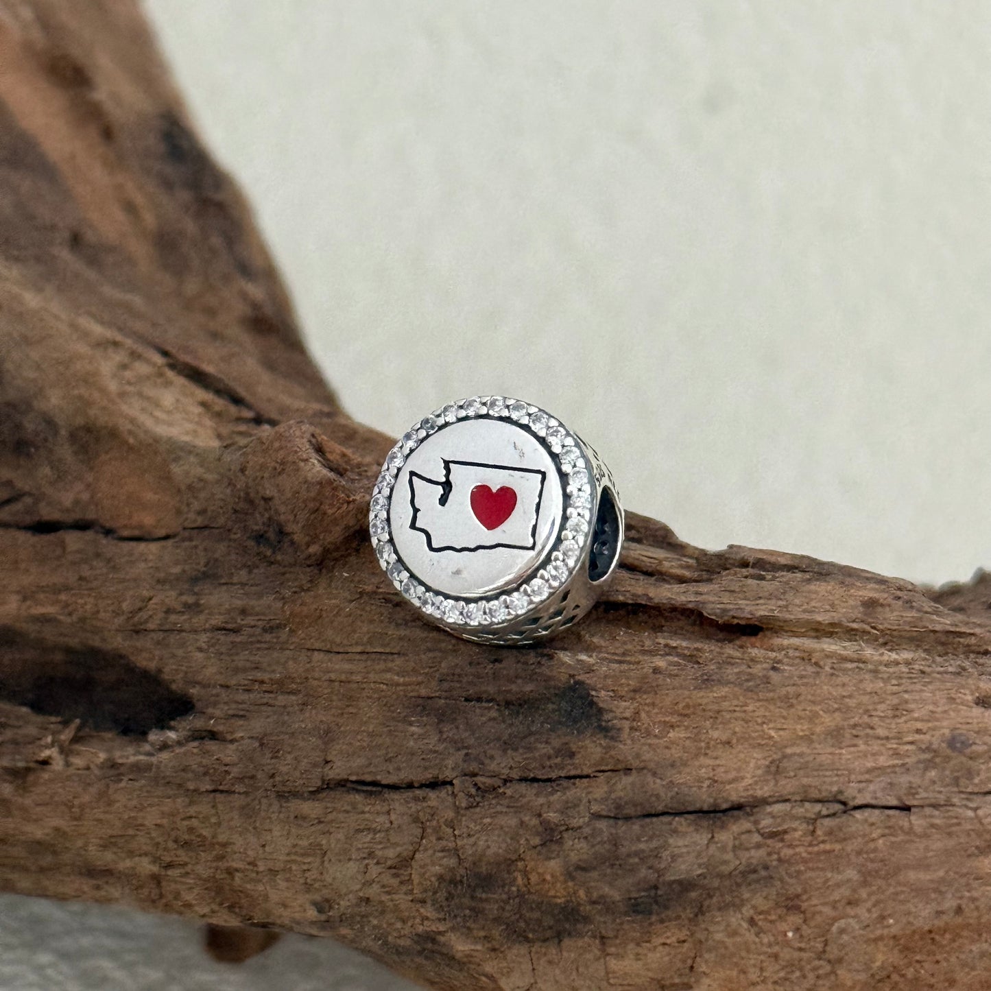 Washington Map Exclusive Bead Charm S925 Silver for Pandora Bracelet