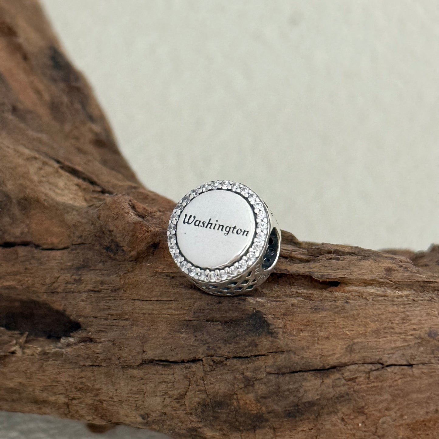 Washington Map Exclusive Bead Charm S925 Silver for Pandora Bracelet