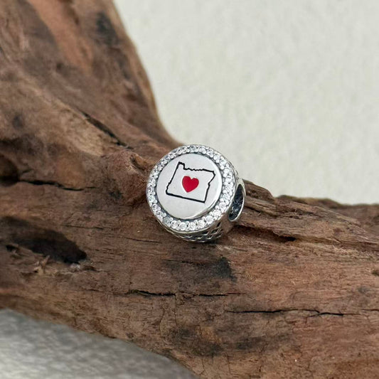 Oregon Map Exclusive Bead Charm for Pandora Bracelet