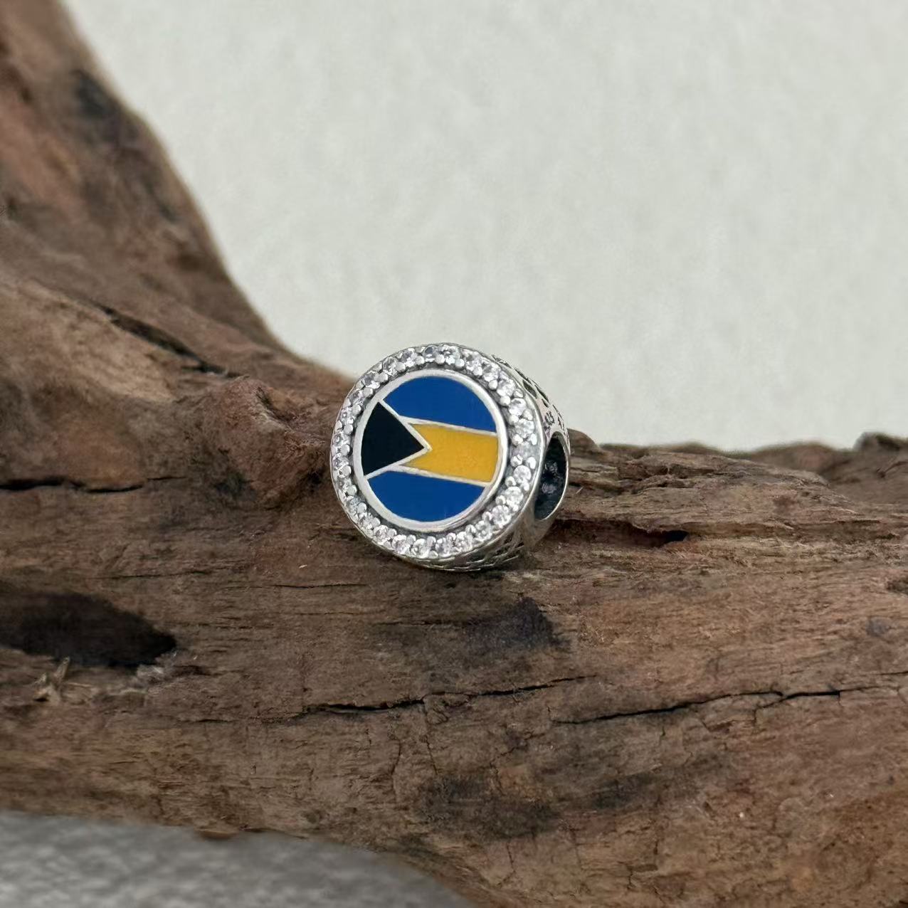Bahamas Flag Exclusive Bead Charm S925 Silver for Pandora Bracelet