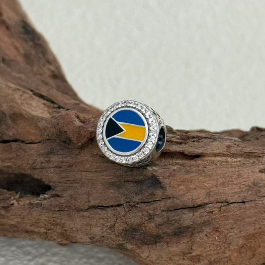 Bahamas Flag Exclusive Bead Charm S925 Silver for Pandora Bracelet