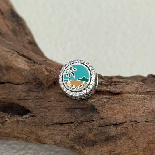 St. Maarten the Friendly Island Beach Exclusive Bead Charm S925 Silver for Pandora Bracelet