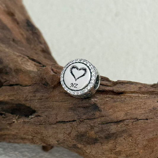 New Zealand Heart Exclusive Bead Charm for Pandora Bracelet