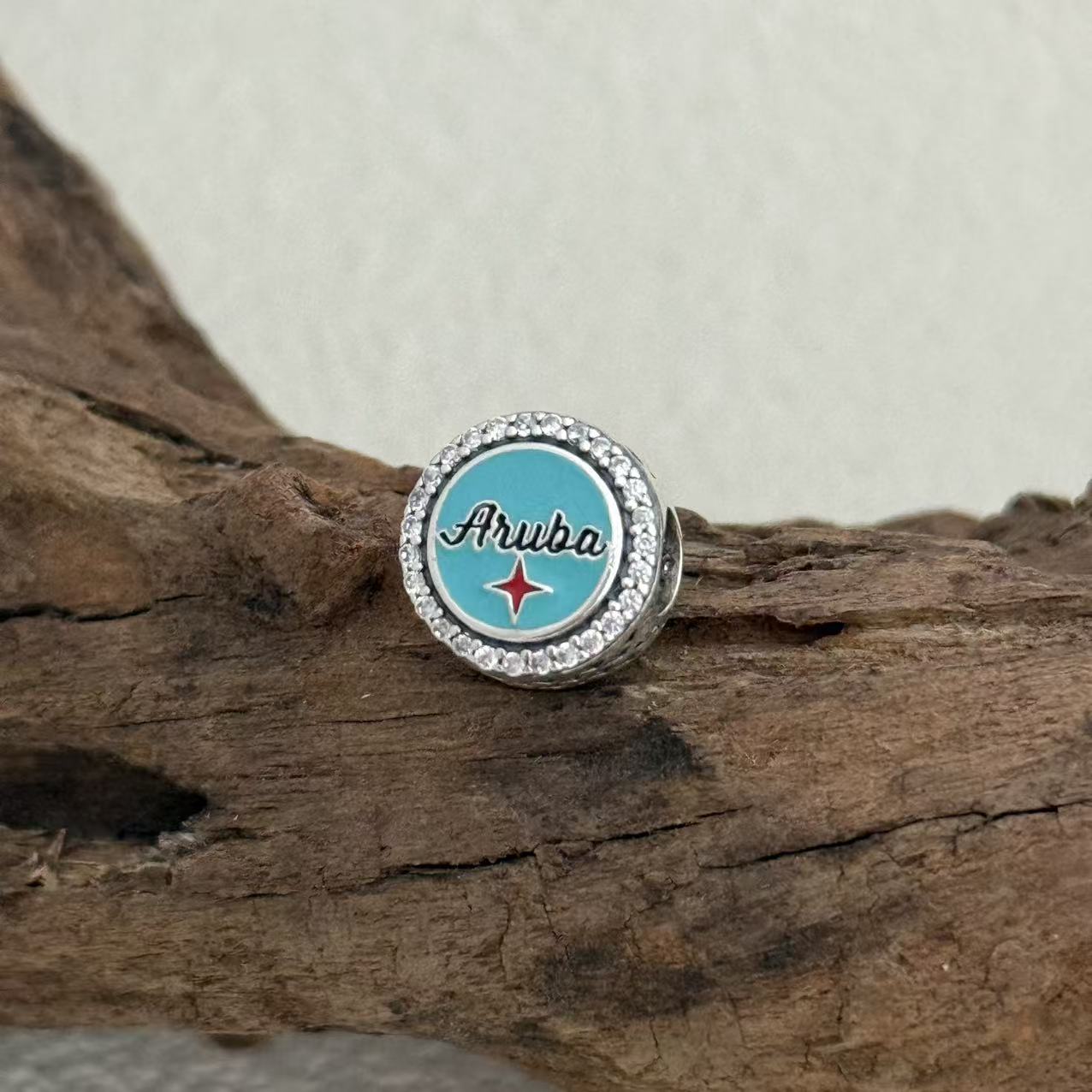 Aruba Island Blue Cactus Exclusive Bead Charm S925 Silver for Pandora Bracelet