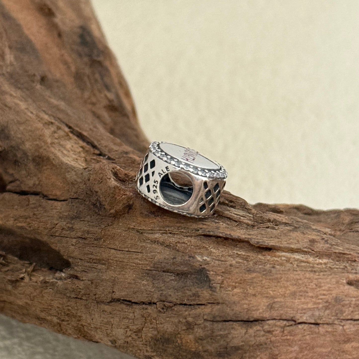 Breast Cancer Ribbon of Strength Hope Exclusive Bead Charm S925 Silver for Pandora Bracelet