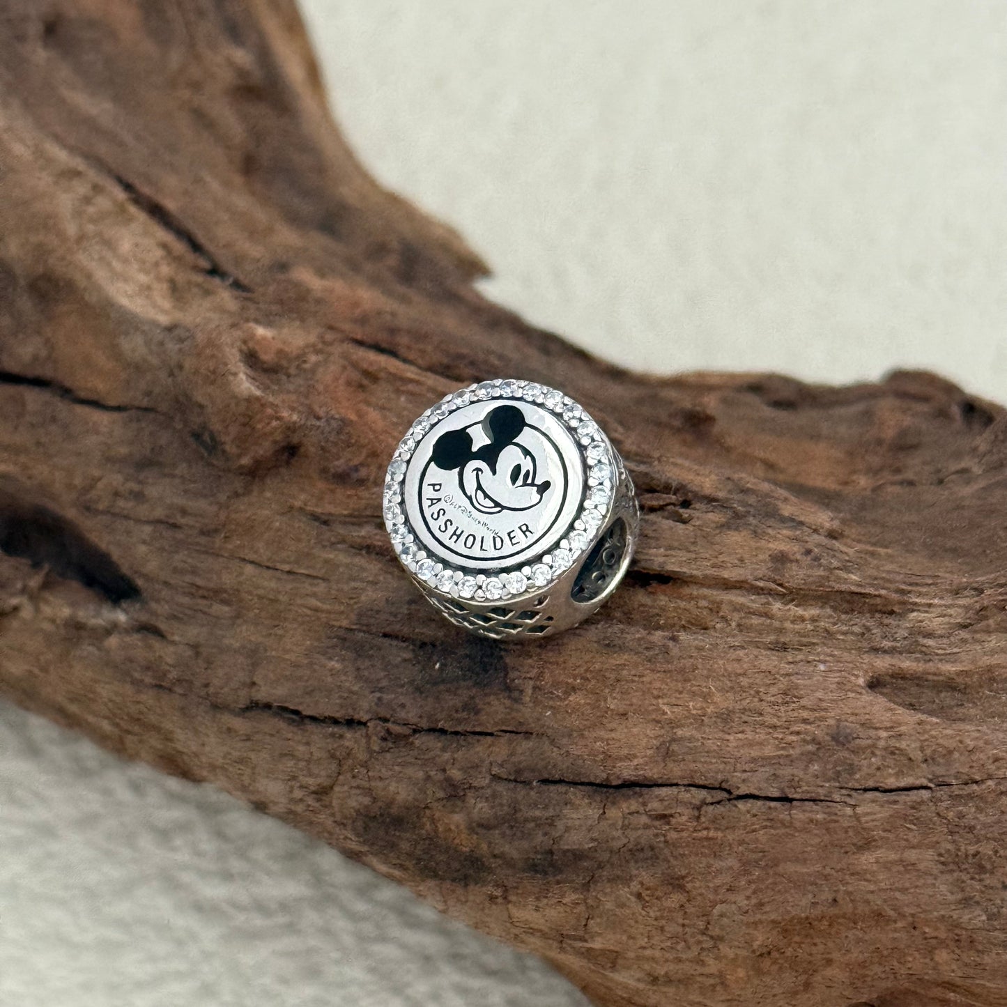 Disneyland Mickey Mouse Passholder Glamour Exclusive Bead Charm for Pandora Bracelet