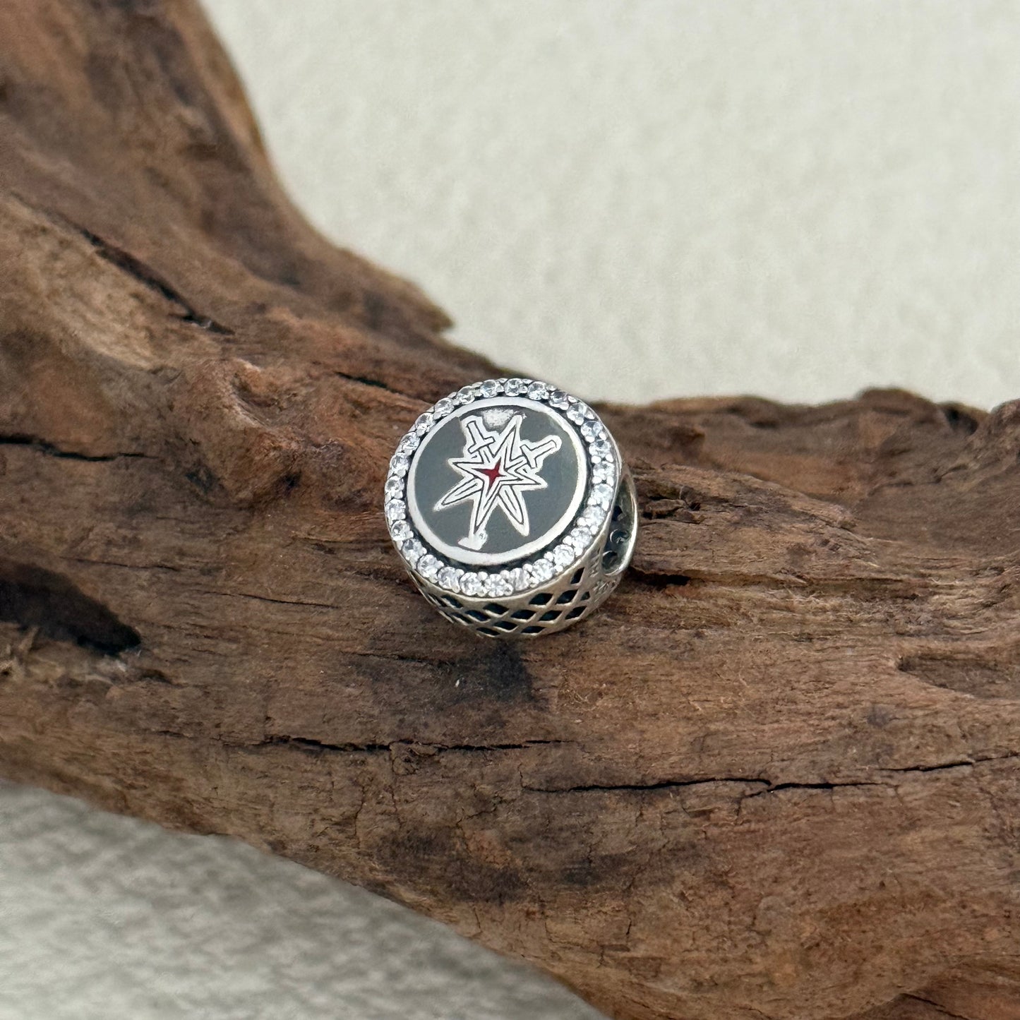 Vegas Golden Knights Hockey Double Sided Exclusive Bead Charm S925 Silver for Pandora Bracelet