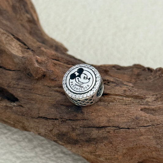 Disneyland Mickey Mouse Passholder Glamour Exclusive Bead Charm for Pandora Bracelet