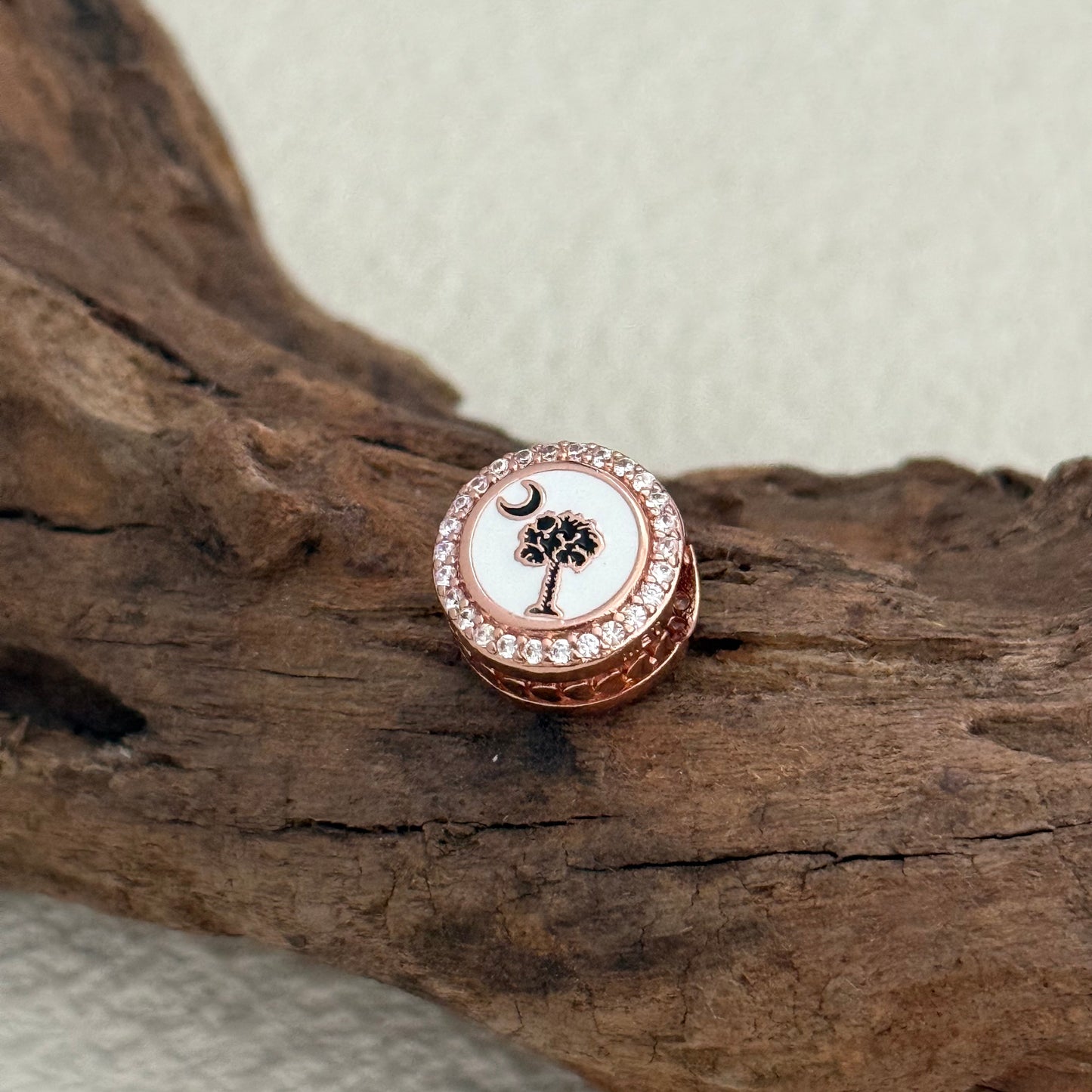 Charleston SC South Carolina Flag Rose Gold Plating Exclusive Bead Charm S925 Silver for Pandora Bracelet