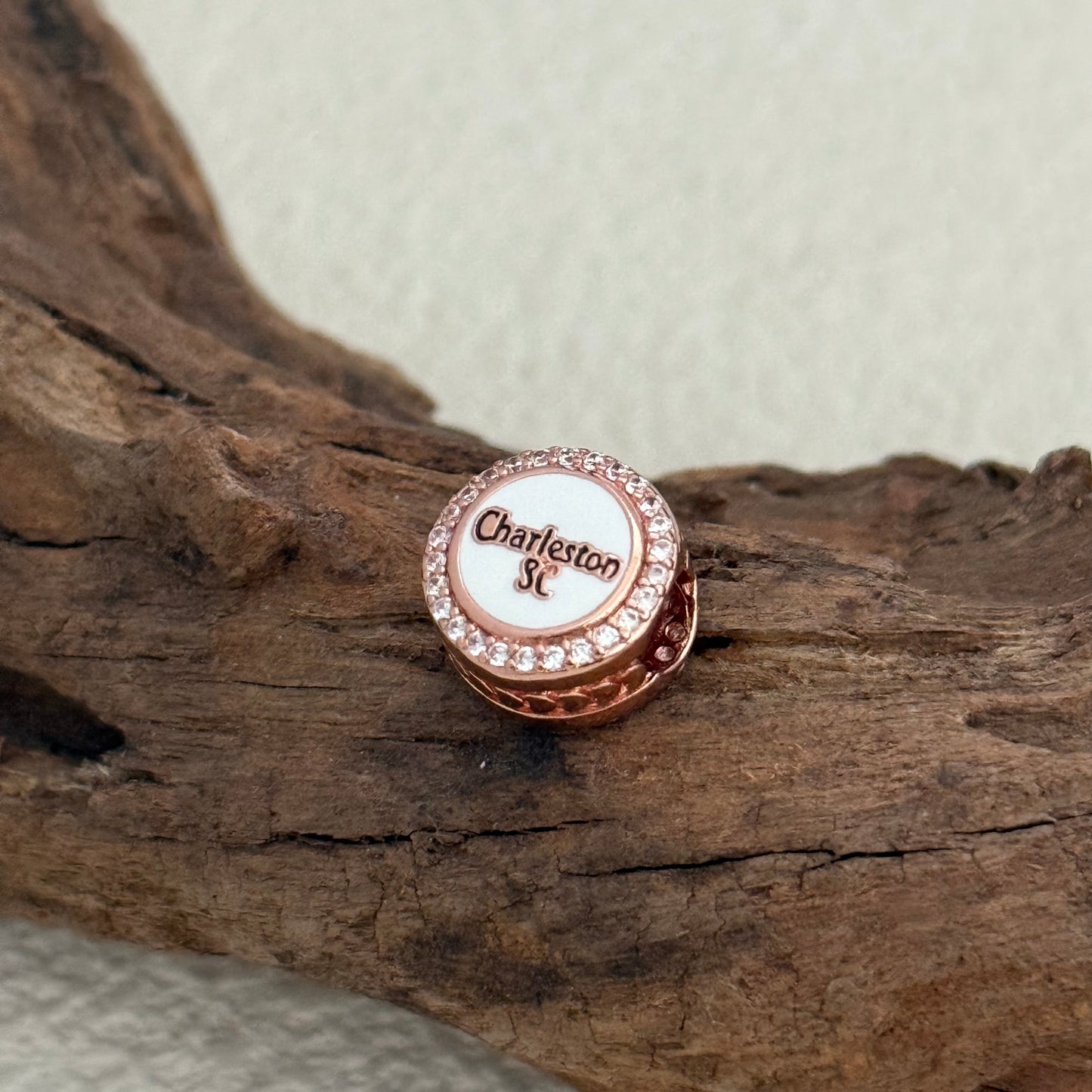 Charleston SC South Carolina Flag Rose Gold Plating Exclusive Bead Charm S925 Silver for Pandora Bracelet