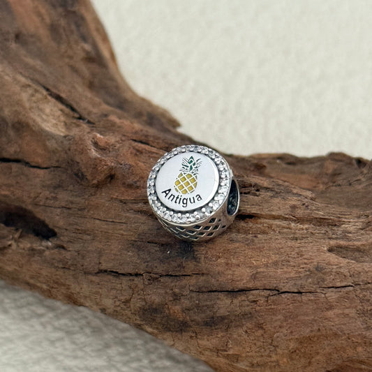 Antigua Pineapple Exclusive Bead Charm S925 Silver for Pandora Bracelet