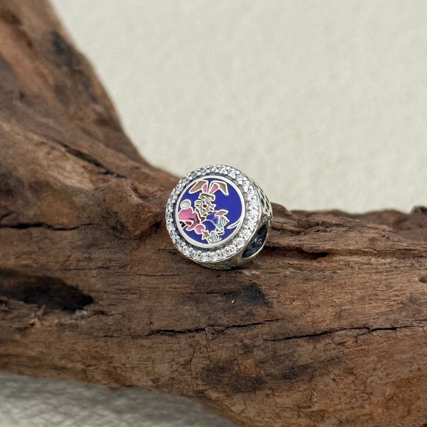 Disney Parks White Rabbit March Hare Bunny Easter Exclusive Bead Charm for Pandora Bracelet