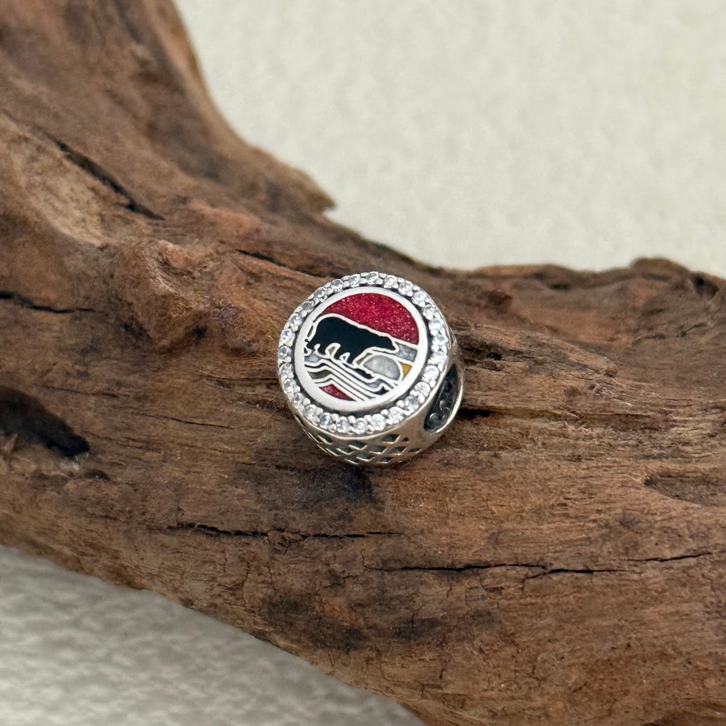 Smoky Mountains Bear Exclusive Bead Charm S925 Silver for Pandora Bracelet