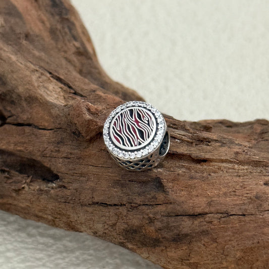 Pink Zebra-Stripe Exclusive Bead Charm for Pandora Bracelet