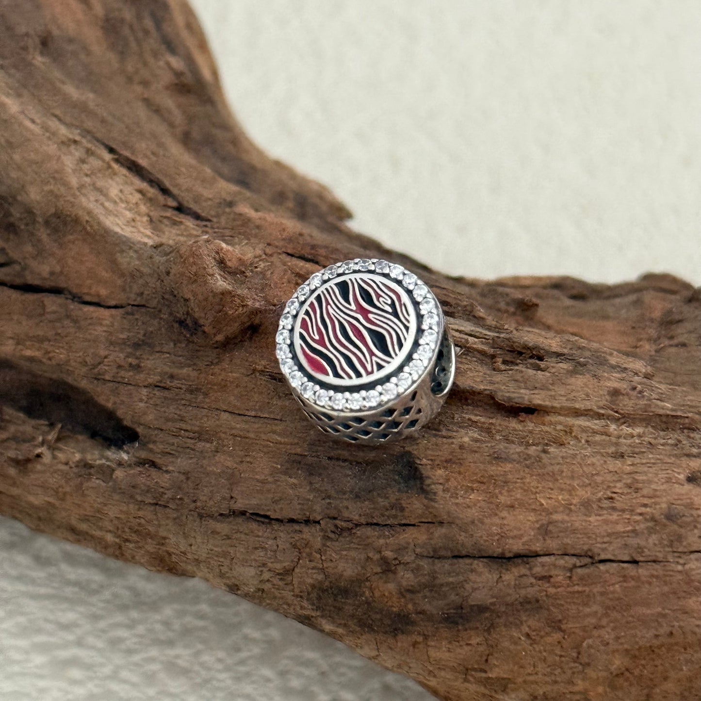 Pink Zebra-Stripe Exclusive Bead Charm for Pandora Bracelet