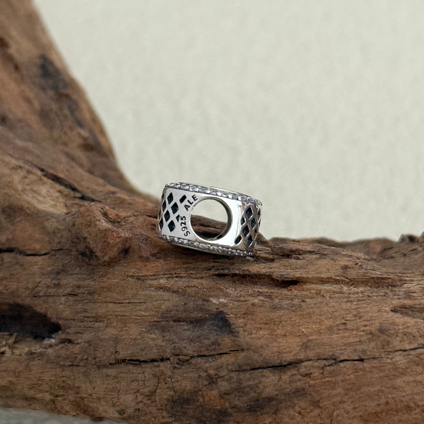 Black Zebra-Stripe Exclusive Bead Charm S925 Silver for Pandora Bracelet