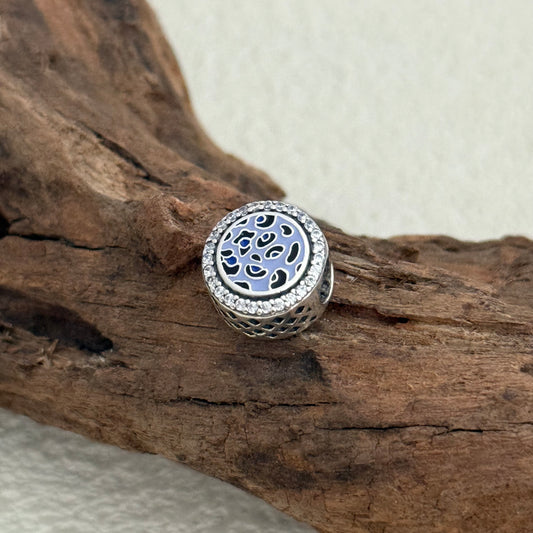Blue Leopard Print Exclusive Bead Charm S925 Silver for Pandora Bracelet