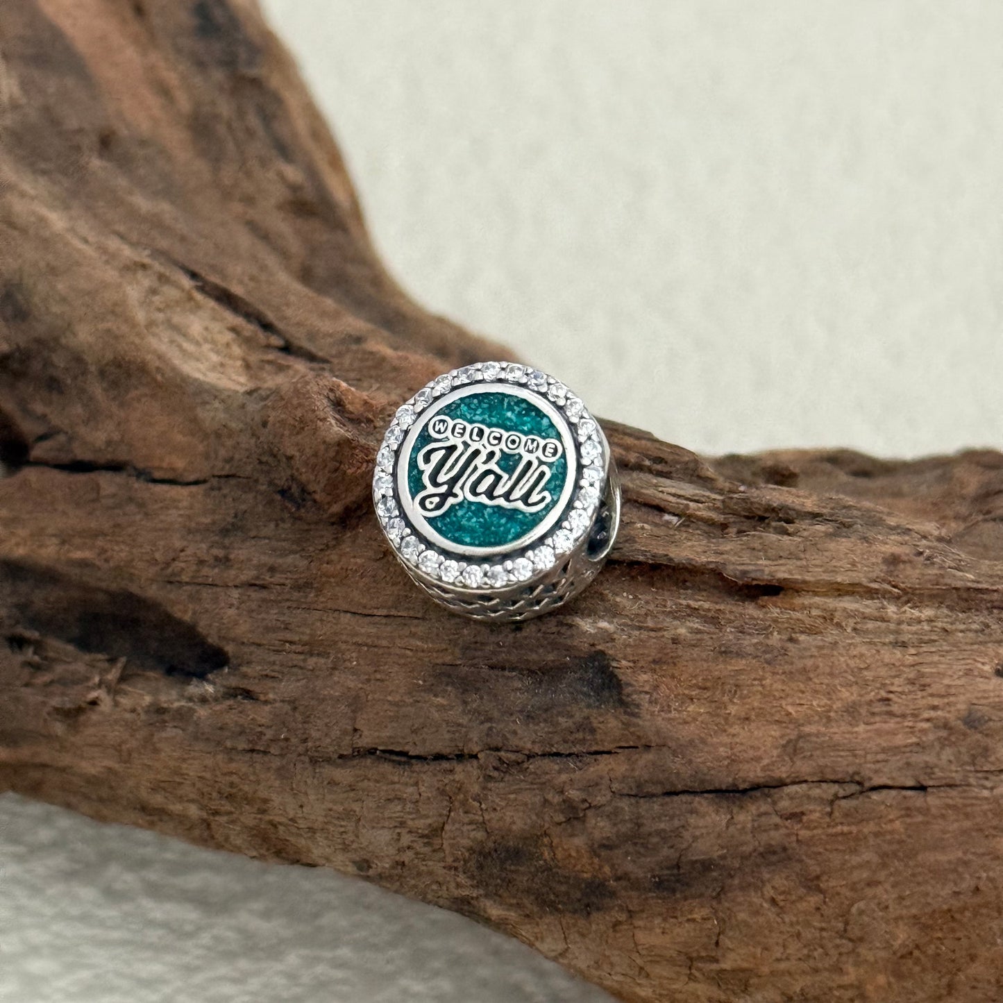 Welcome Y'All Exclusive Bead Charm S925 Silver for Pandora Bracelet